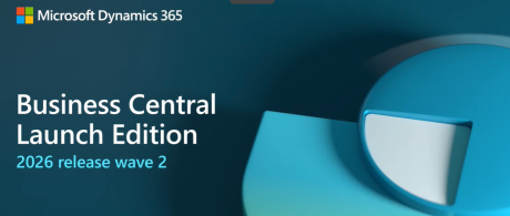 Schriftzug Business Central auf einem blauen Hinte