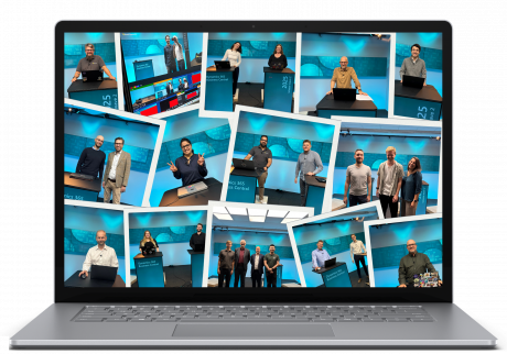 Menschen präsentieren Software